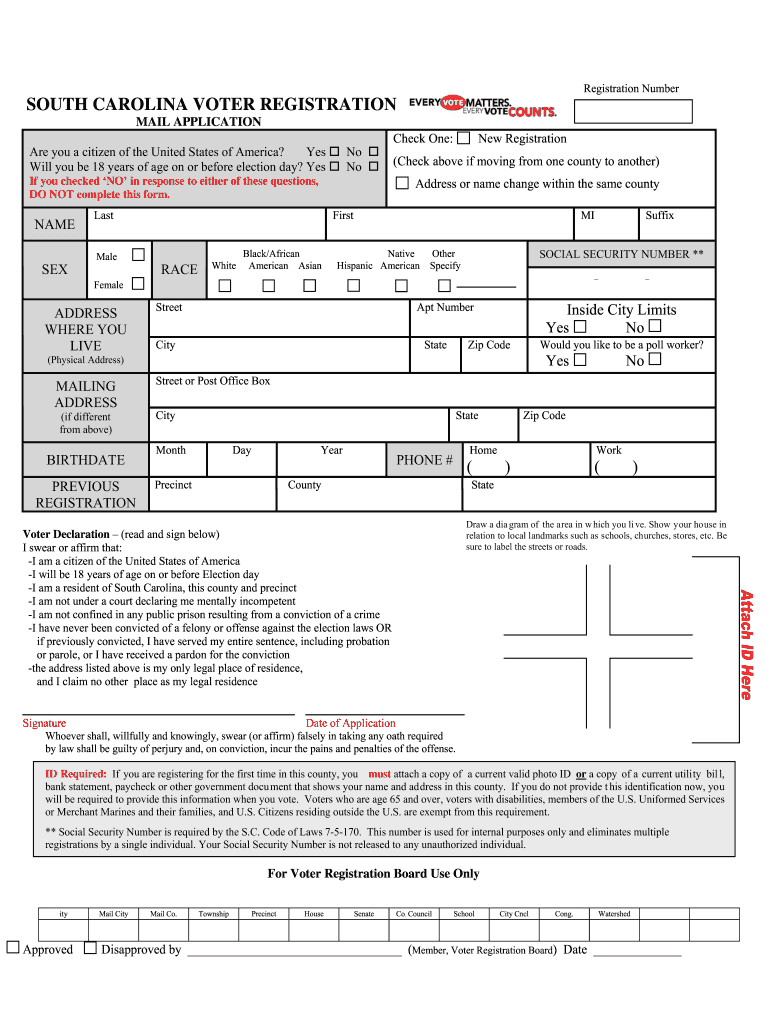 Sc Voter Registration Form