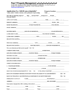 Pamtproperty  Form