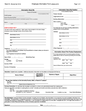 Purdue Form 13