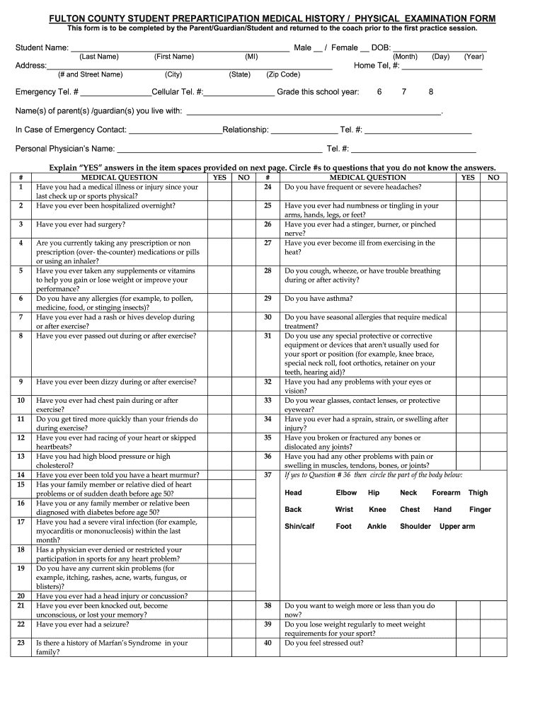 Fulton County Physical Form