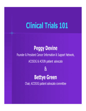 Clinical Trials 101  Form