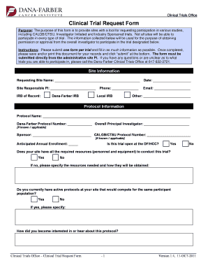 Clinical Trial Request Form