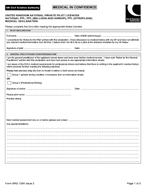 Ppl Medical Certification Form