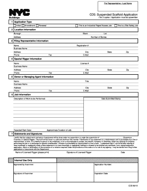 Cd5 Suspended Scaffold Application Form