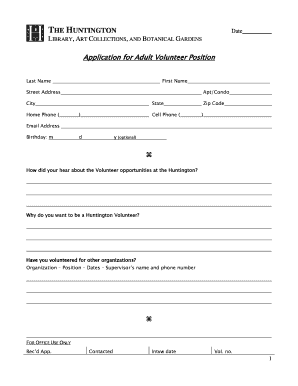 Online Volunteer Application Form