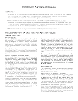 Submit Installment Agreement Electronically for Ga Dept of Revemue Form