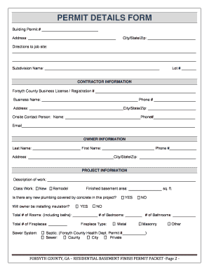 Forsyth County Basement  Form