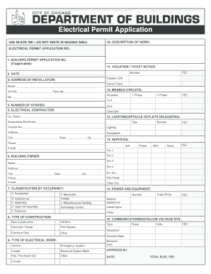 City of Chicago Electrical Permit Online  Form