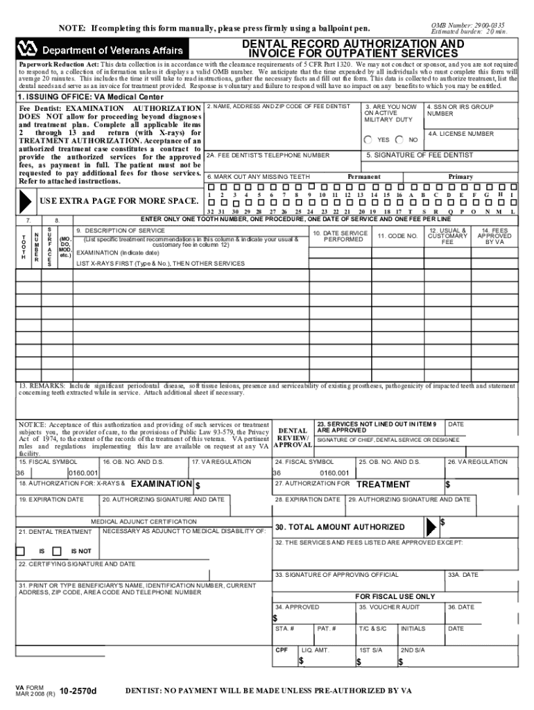 Va Form 10 2570g