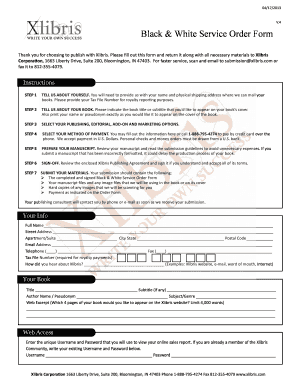 Xlibris Service Order Form