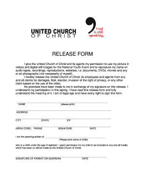 Church Photo Release Form Template