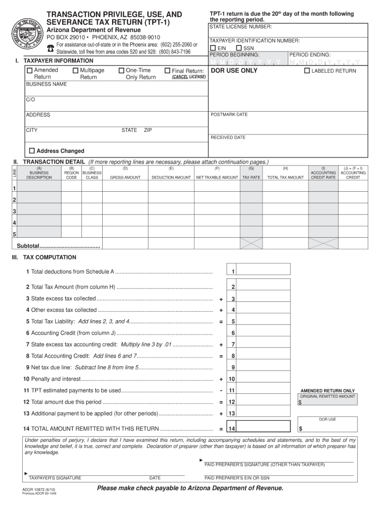 Get and Sign City of Phoenix Arizona Sales Tax Form 2016-2022
