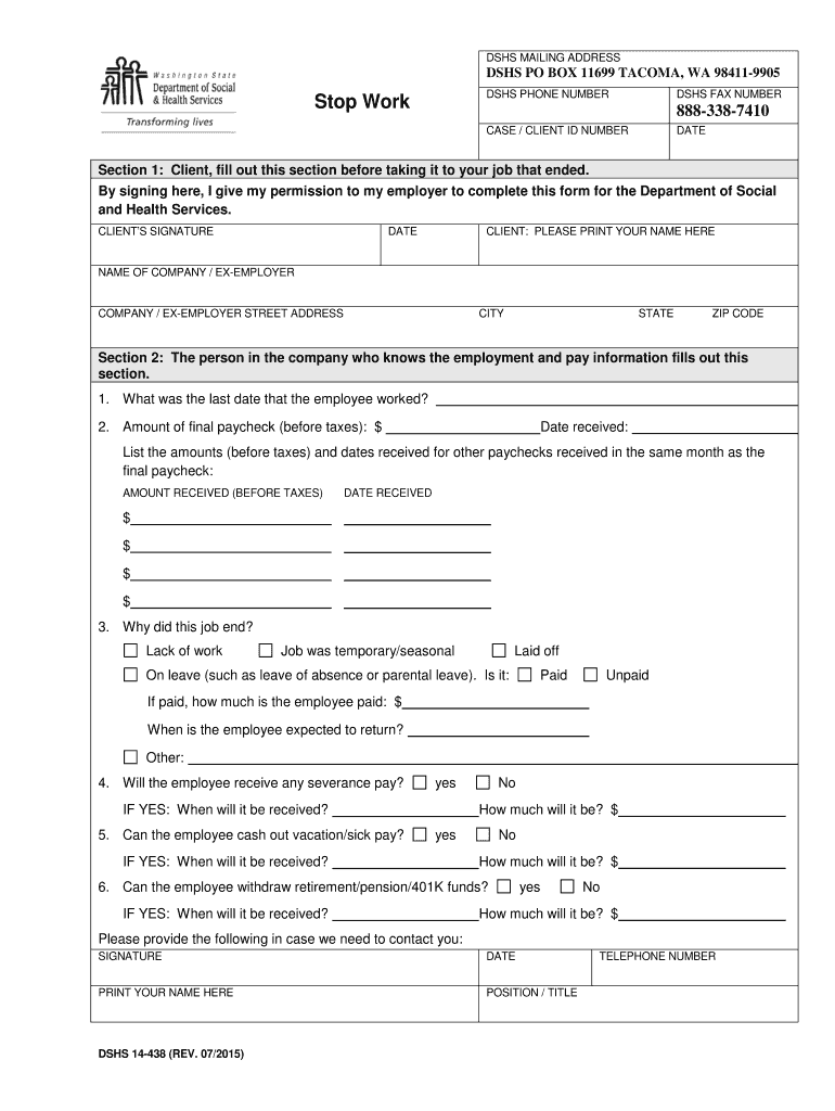  Dshs Stop Work Form 2001