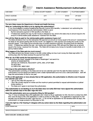 Apply for Interim Assistance in Wa Form