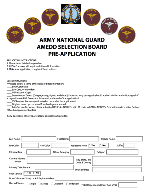 National Guard Amedd  Form