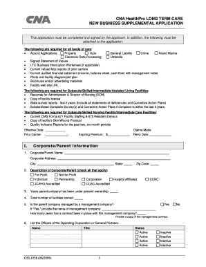 Cna Long Term Care Insurance Forms