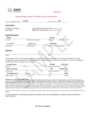 Ga Dds Forms 250a