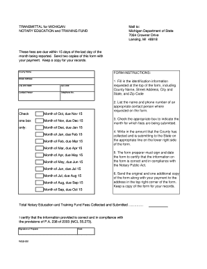 Notary Education Fund Form
