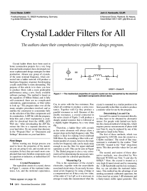 Crystal Filter Calculator  Form