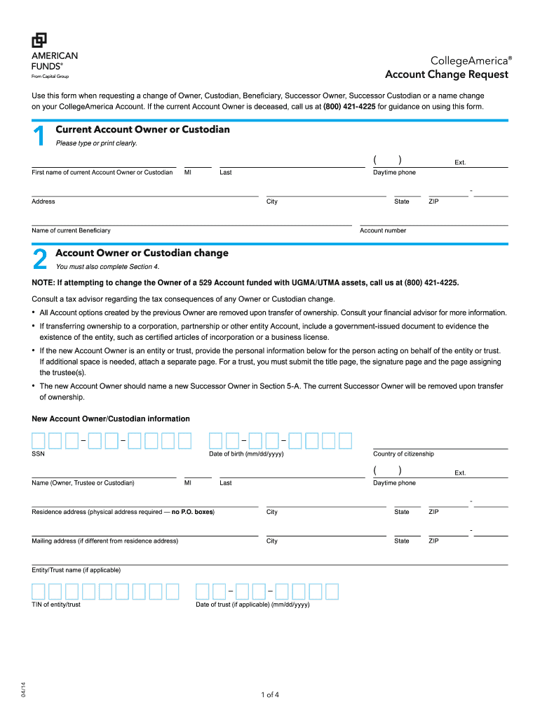 Collegeamerica 529 Application  Form