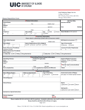 Oral Pathology Requistion Form