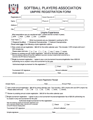 Isa Softball Umpire Registration Form