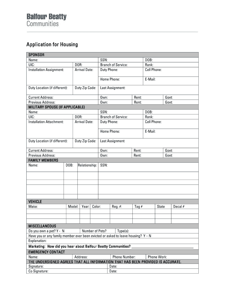 Balfour Beatty Fillable Application Form