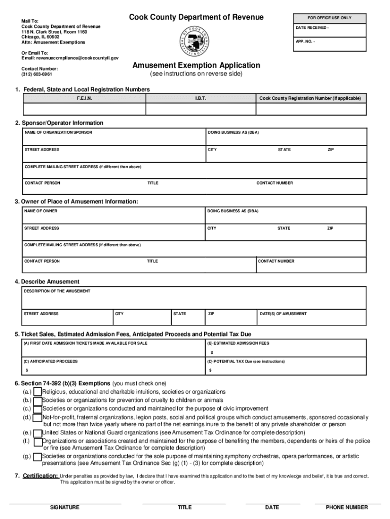 Taxpayer Exemption Application  Form