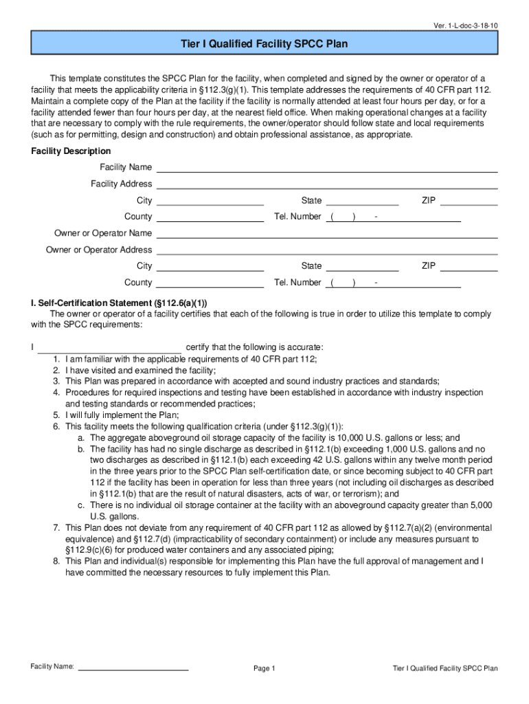 Spcc Plan Template  Form