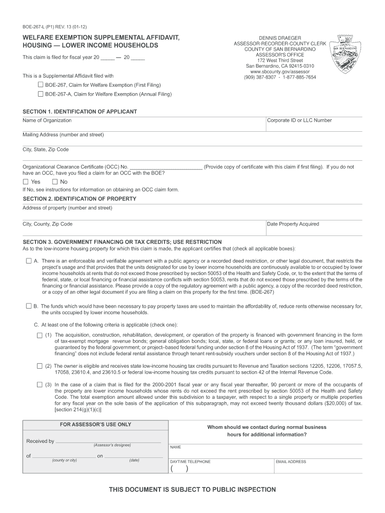  Boe 267 L  Form 2012