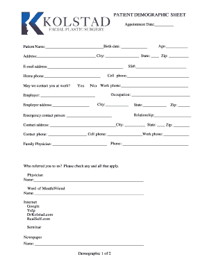 Download Demograph Sheet Editable Form