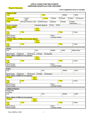 How to Apply for Shriners Hospital  Form