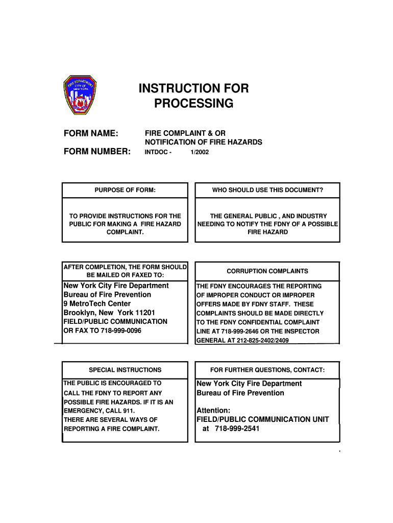  Fdny Complaint 2002-2024