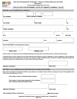 Terminal Leave Nyc Doe  Form