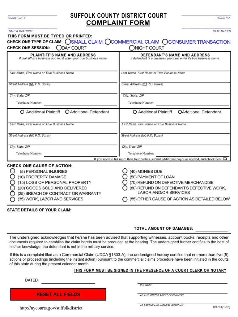  Suffolk Complaint 2003-2024