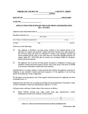Probate Court Muskingum County  Form