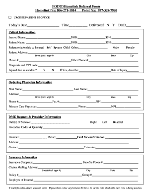 Homelink Fax Form