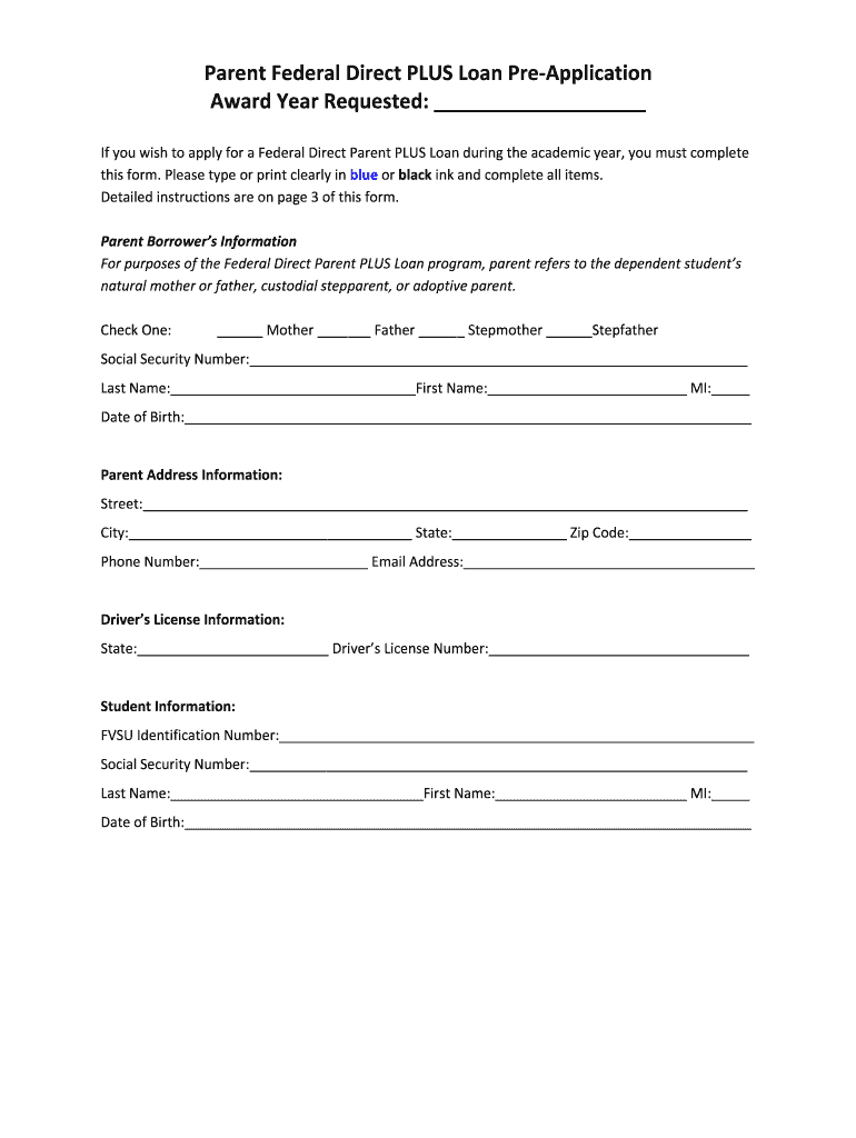 Fvsu Parent Plus Loan Contact Form