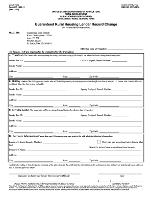 1980 11 Usda  Form