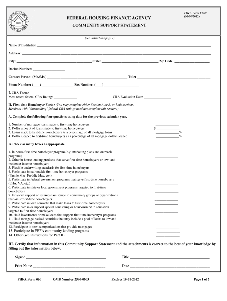 FHFA Forms