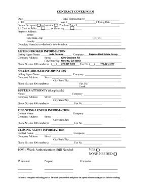 Contract Cover Form
