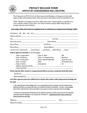 PRIVACY RELEASE FORM Keating House