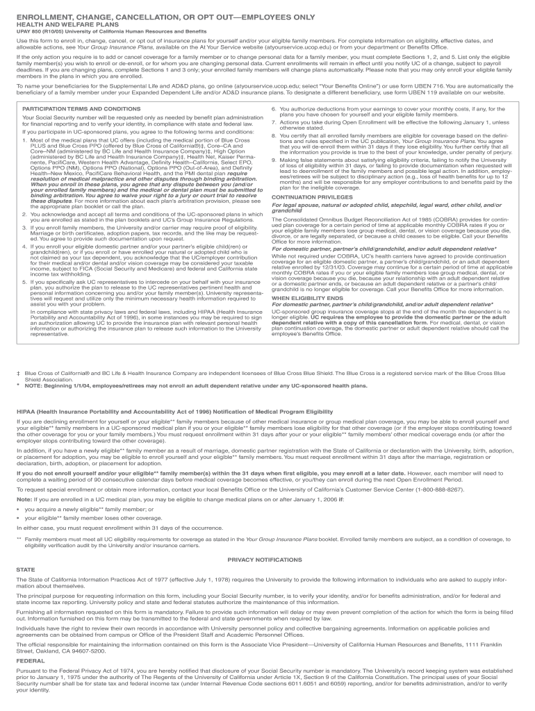  Upay 850  Form 2005