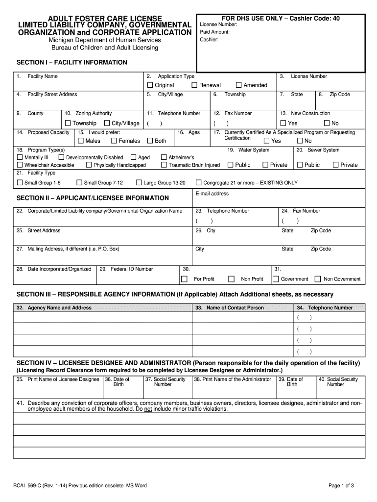  Adult Foster Care Forms Staff Log 2014-2024