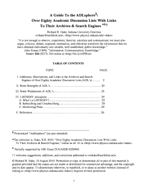 A Guide to the ADLsphere over Eighty Academic Discussion Lists Physics Indiana  Form