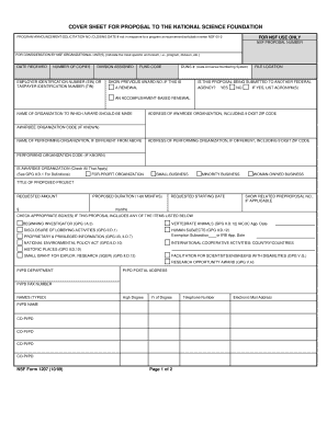 Nsf Cover Sheet  Form