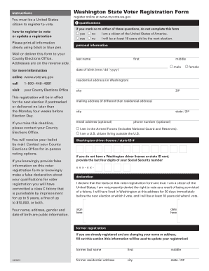  Printable Voter Registration Form for Washington State 2016