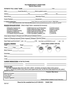 Sleep Polysomnography Form - Fill Out and Sign Printable PDF Template ...