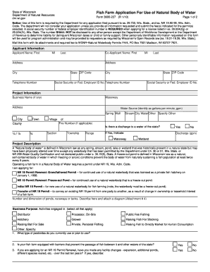 Form 3600 227 Fish Farm Application for USe of Natural Body of