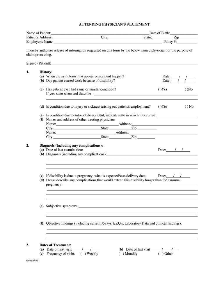 Attending Physician Statement Form
